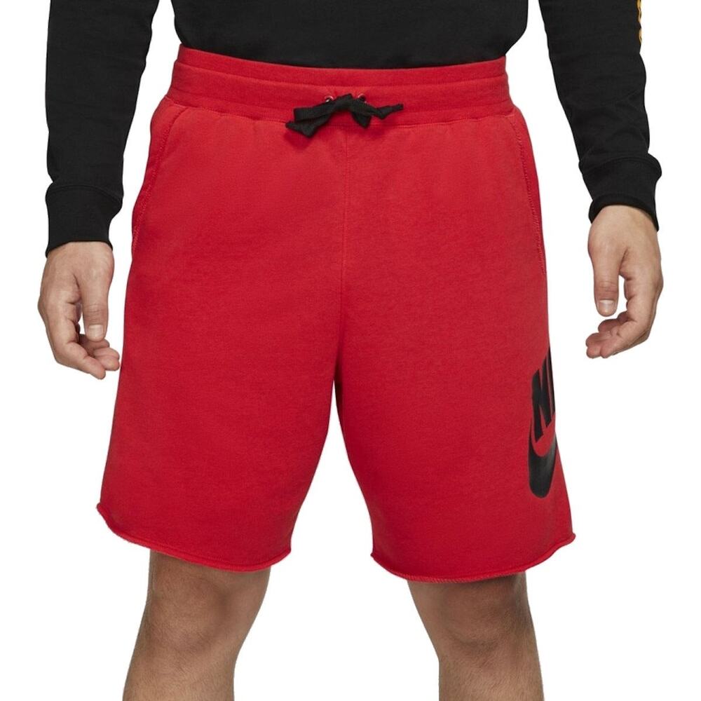 NIKE | Men’s Red Cotton Cutoff Athlesuire Activewear Workout Fitness Gym Shorts